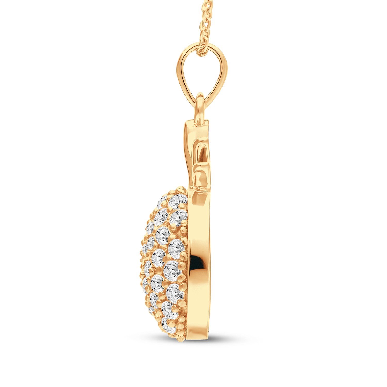 Ananas Drop pineapple pavé diamond pendant in rose gold finish