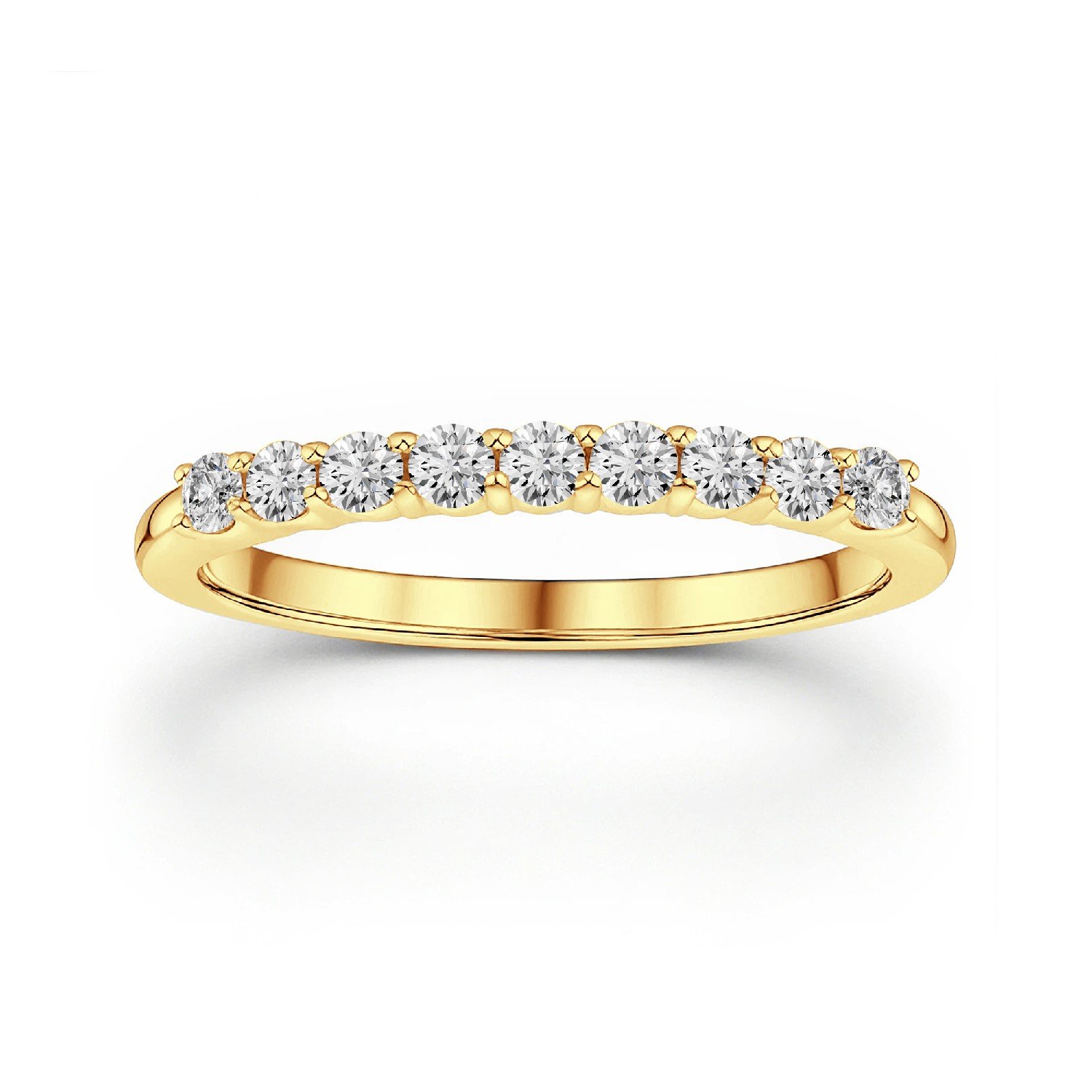 Novena nine-stone half eternity diamond band in gold finish