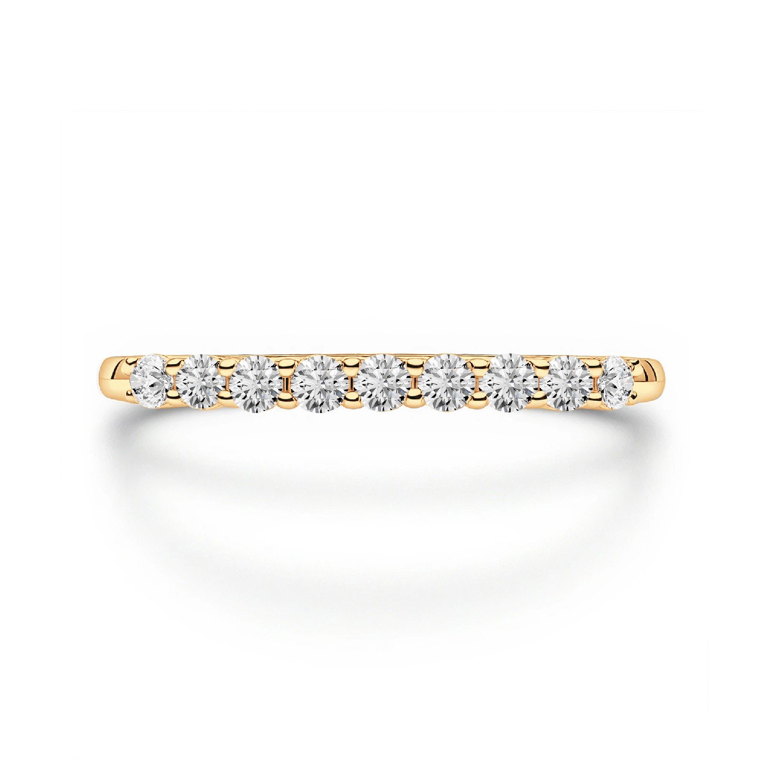 Novena nine-stone half eternity diamond band in gold finish